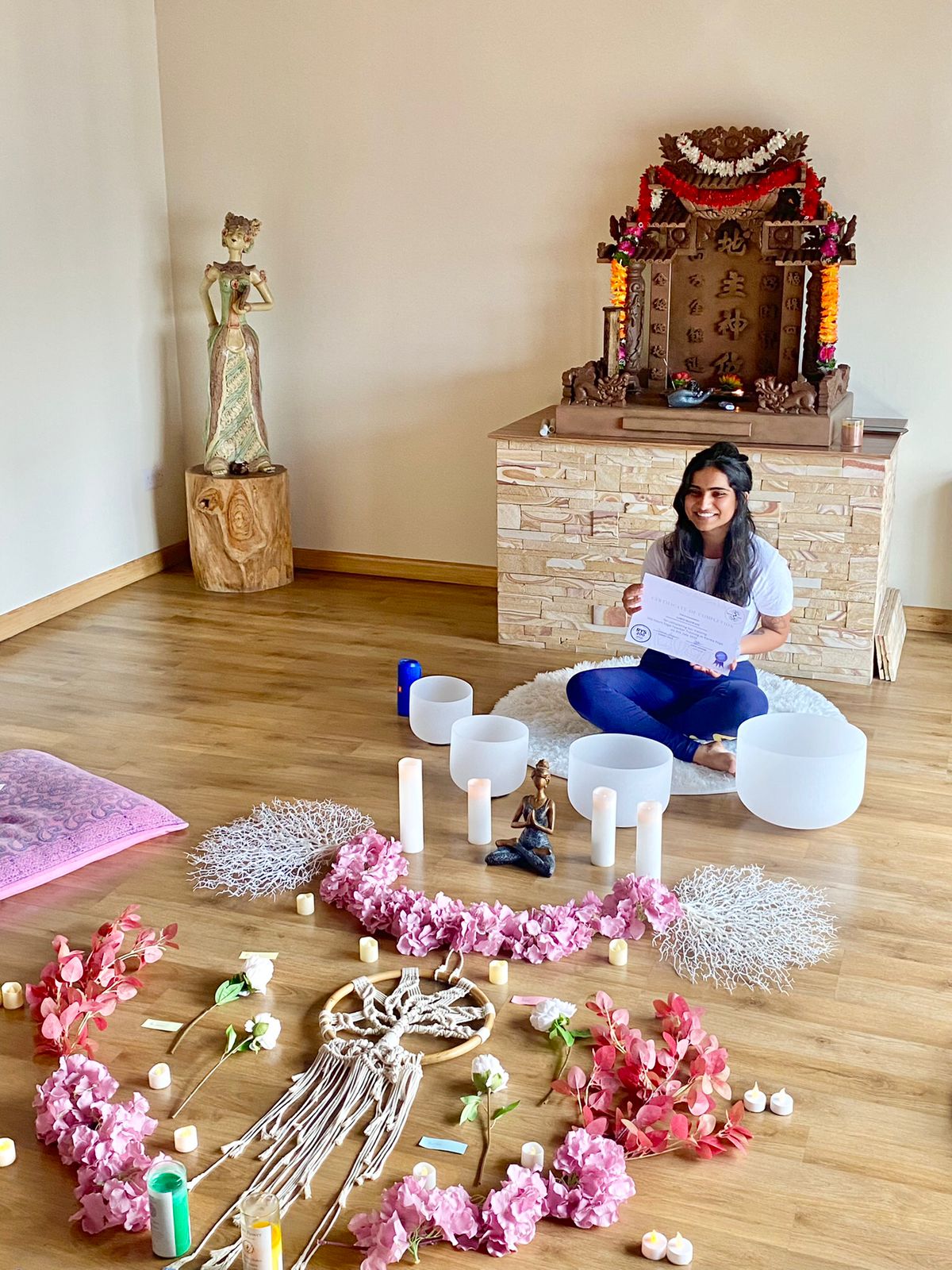Aarti at a sound healing session